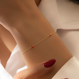 دستبند طلا با پلاک های میناکاری کد FB112