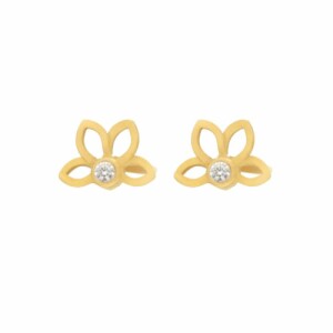 گوشواره طلا طرح گل کد FE109