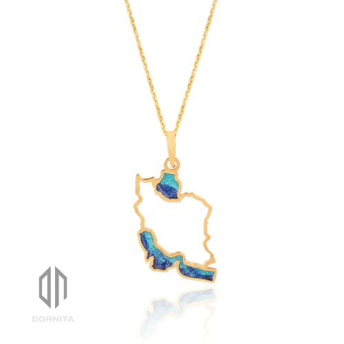 آویز بدون زنجیر طلا طرح ایران کد 642LP