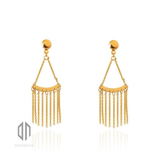 گوشواره میخی طلا طرح آبشاری کد 672LE
