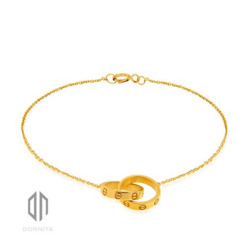 دستبند طلا طرح LOVE کارتیه دوقلو کد 490CB