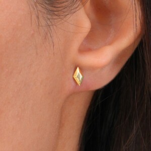 گوشواره طلا طرح لوزی کد FE115