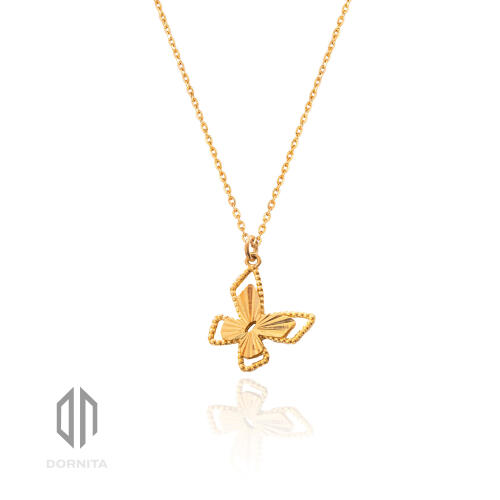 گردنبند طلا با آویز طرح پروانه کد 680CN