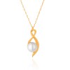 گردنبند طلا طرح مینیمال با مروارید کد FN202