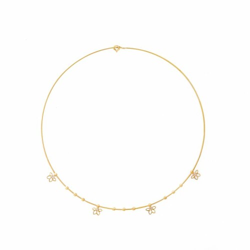 گردنبند طوق طلا طرح گل کد FN112