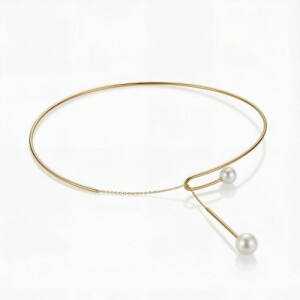 گردنبند طوق طلا با مروارید کد FN114