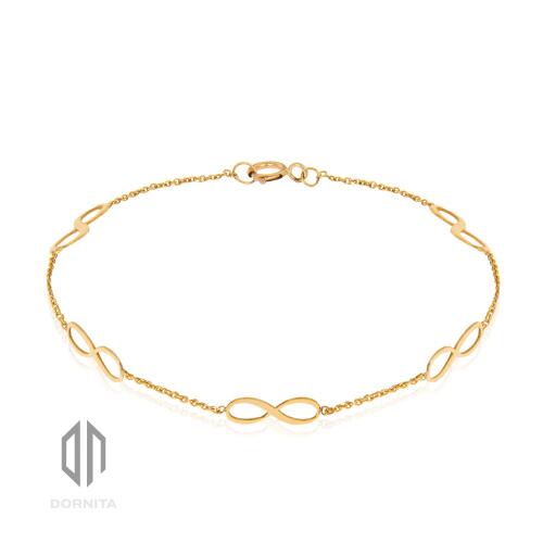 دستبند طلا طرح بینهایت کد 116LB