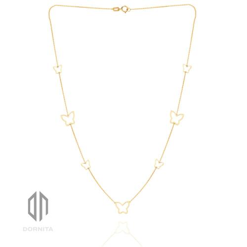 گردنبند طلا طرح پروانه کد 912LN